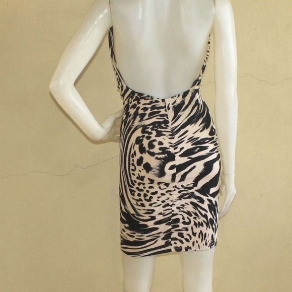 BEBE Leopard Print Multi Way Drape Dress with Open Sexy Back XXS - Picture 2 of 8
